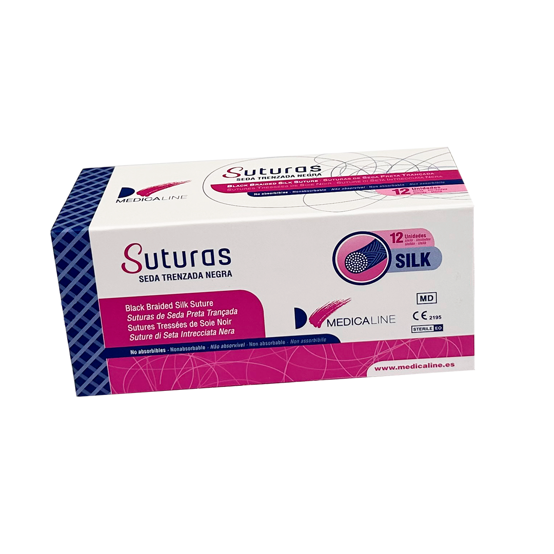 Sutura Seda Medicaline Seda trenzada negra